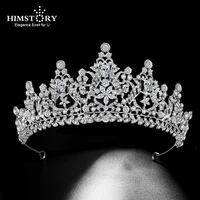 himstory wedding crown jewelry vintage ethnic bridal hair tiaras cz luxury rhinestone headband jewelries