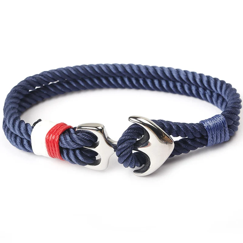 Браслет с якорем из нержавеющей стали AMYA темно синие браслеты для женщин мужчин