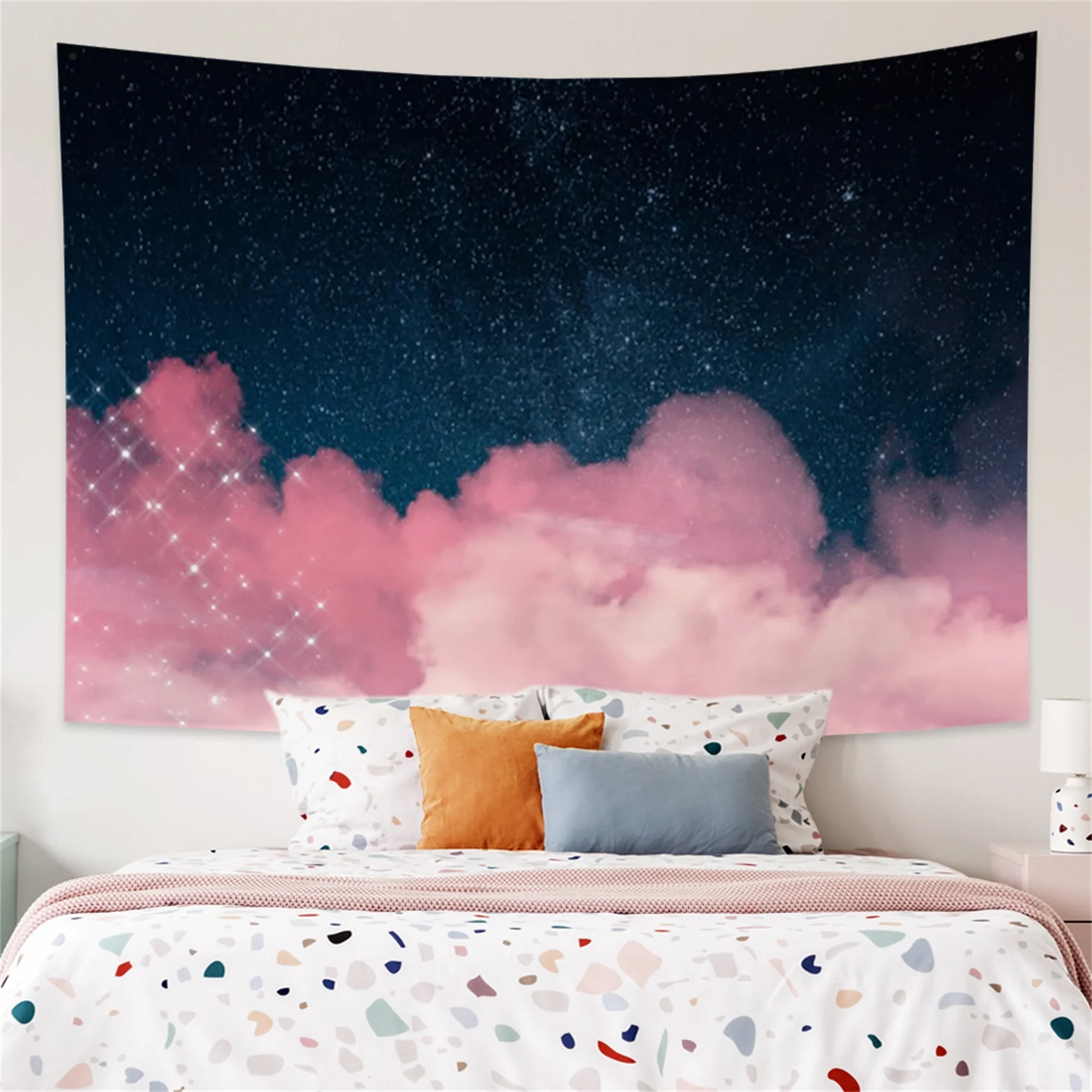 

3D Printing Night Sky Landscape Tapestries Psychedelic Cloud Sky Wall Hanging Carpets Bohe Art Polyester Fabric