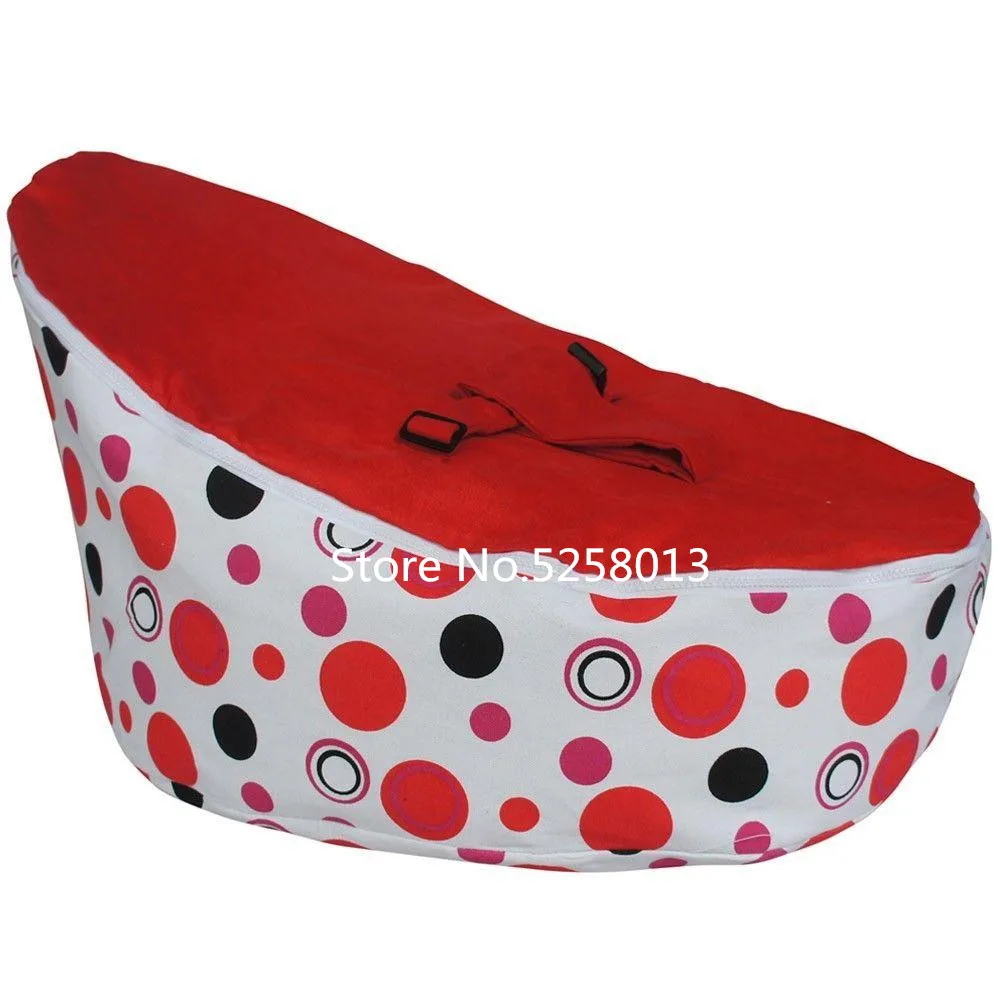 Удобные детские кресла мешки в горошек с красным рисунком Детская сумка мешок