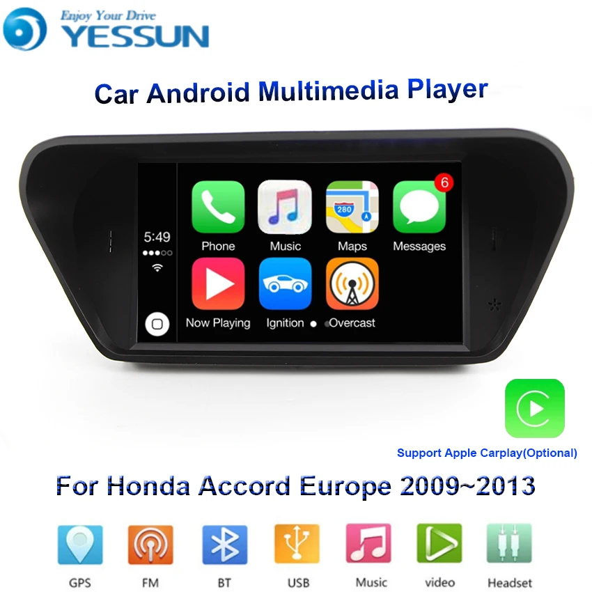 YESSUN для Honda Accord 2009~ 2013 автомобильный Android мультимедийный плеер gps навигация большой экран Авто Радио Bluetooth Поддержка carplay