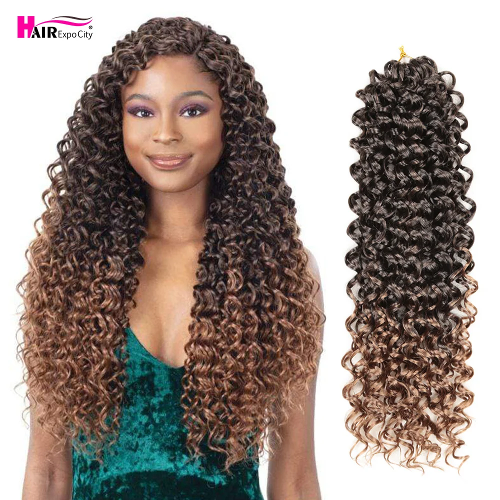 22" Gogo Afro Curl Crochet Braids Hair Synthetic Curly Hair Mazo Curl African Passion Twist Braiding Hair Freetress Water Wave