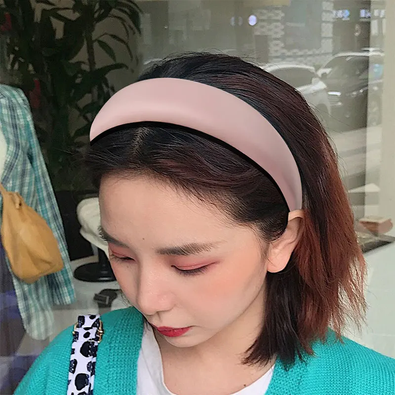 

Lady Pu Headband Solid Color Plastic Hair Hoop Simple Sponge Thick Hair Band Women Wide Side Hairband Headwear Hair Accessories