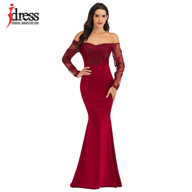 Сексуальное дизайнерское платье IDress с вырезом лодочкой и открытыми плечами