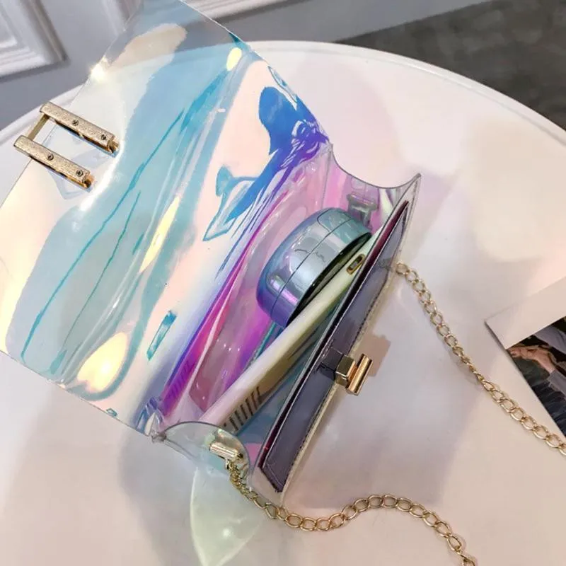 

Crossbody Bags for Women 2021 Laser Transparent Bags Fashion Women Korean Style Shoulder Bag Messenger PVC Waterproof Beach Bag