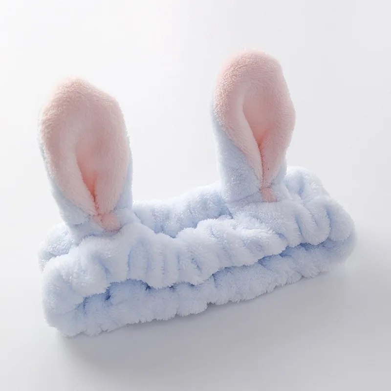 

Wash Face Hair Holder Hairbands Soft Warm Coral Fleece Bow Animal Ears Headband For Women Girls Turban Fashion Hair Accessories
