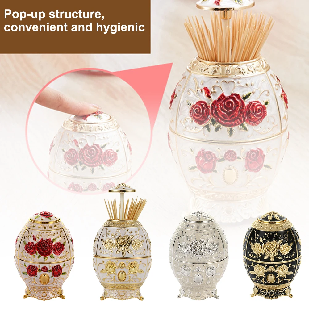 

Pop-up Toothpick Container Automatic Container for Toothpick Vintage Floral Patterns