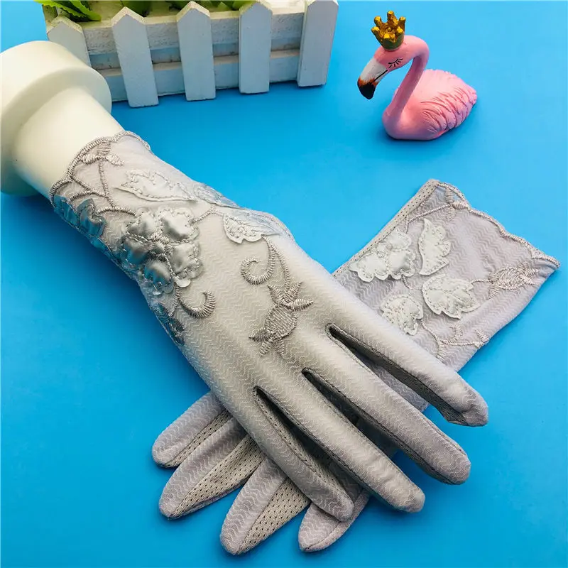 

Перчатки женские для сенсорных экранов, растягивающиеся, Нескользящие, с защитой от УФ-лучей, для вождения, дышащие, 24 см, весна-лето