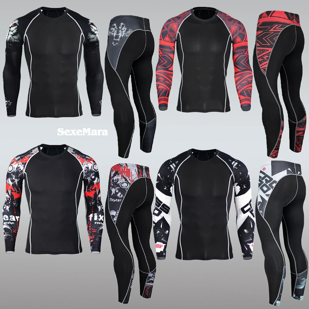 

Новое мужское термобелье, спортивный костюм, трико, мужские кальсоны, леггинсы для бега, фитнеса, тренажерного зала, одежда, леггинсы, Рашгар...