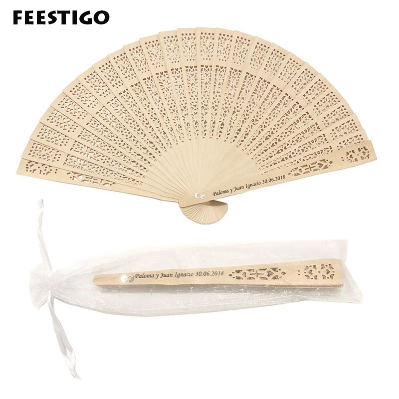 50 шт. Персонализированный Деревянный веер для рук свадебный подарок гостей