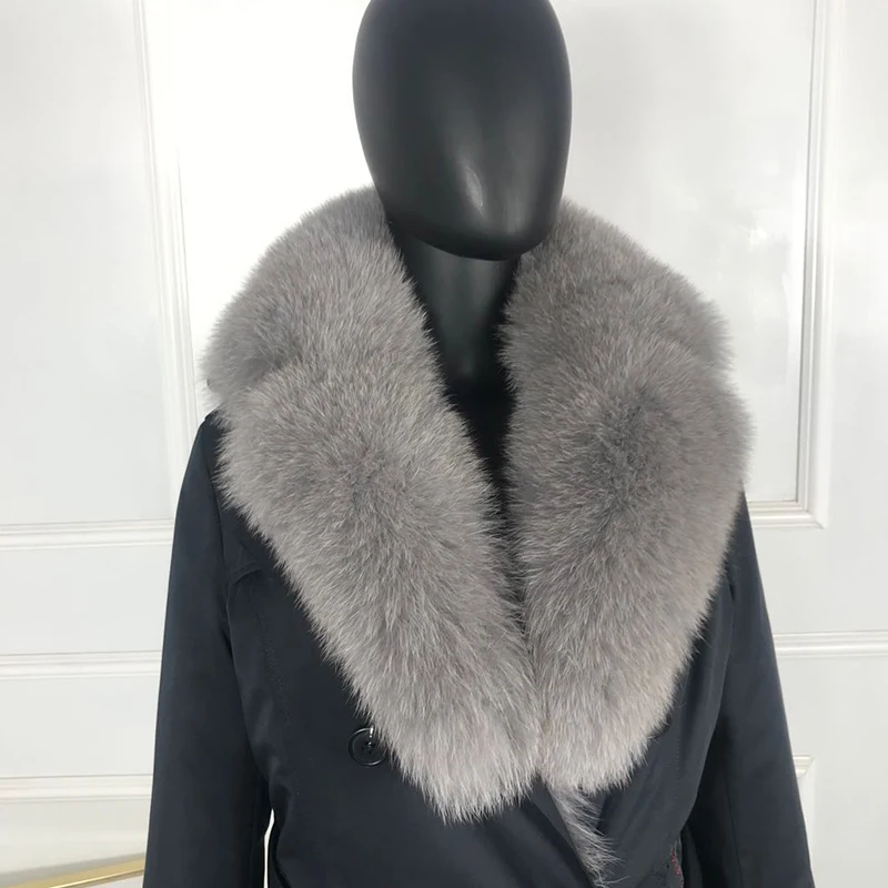 Женская парка с натуральным лисьим мехом новинка 2020 модное пальто круглым