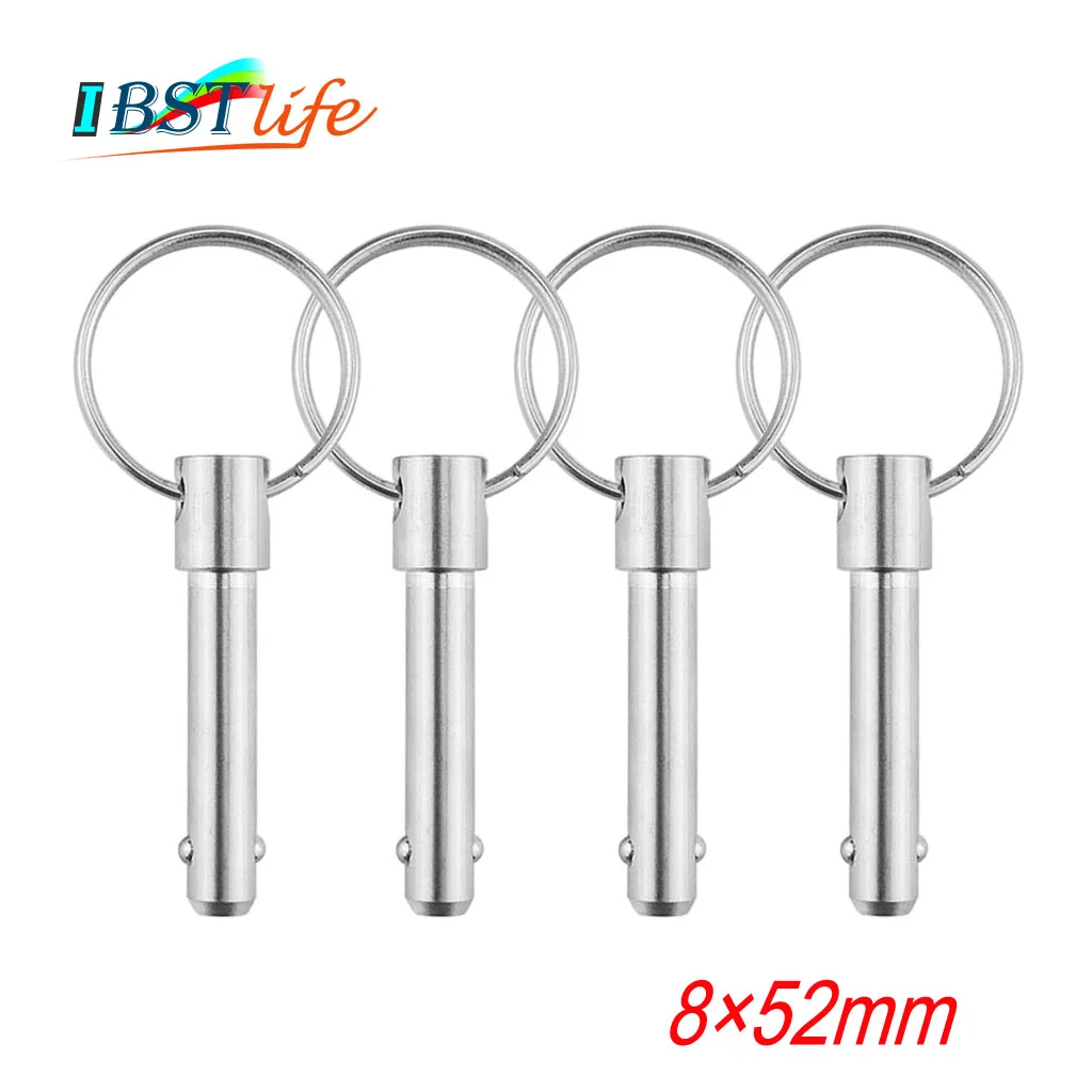 

4PCS 8mm Stainless Steel 316 Marine Grade Double Ball Quick Release Pin for Boat Bimini Top Deck Hinge Marine Boat