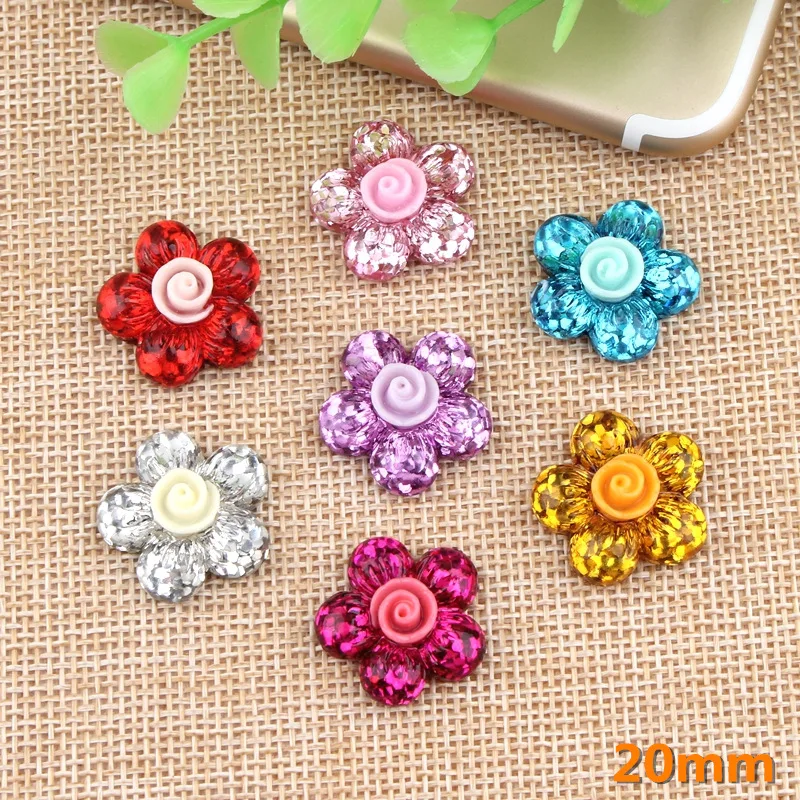 

10Pcs/lot Glitter Flower Character Resin Cabochon Flat back Resins for Hair Bows Accessories DIY Embellishments Decoration Craft