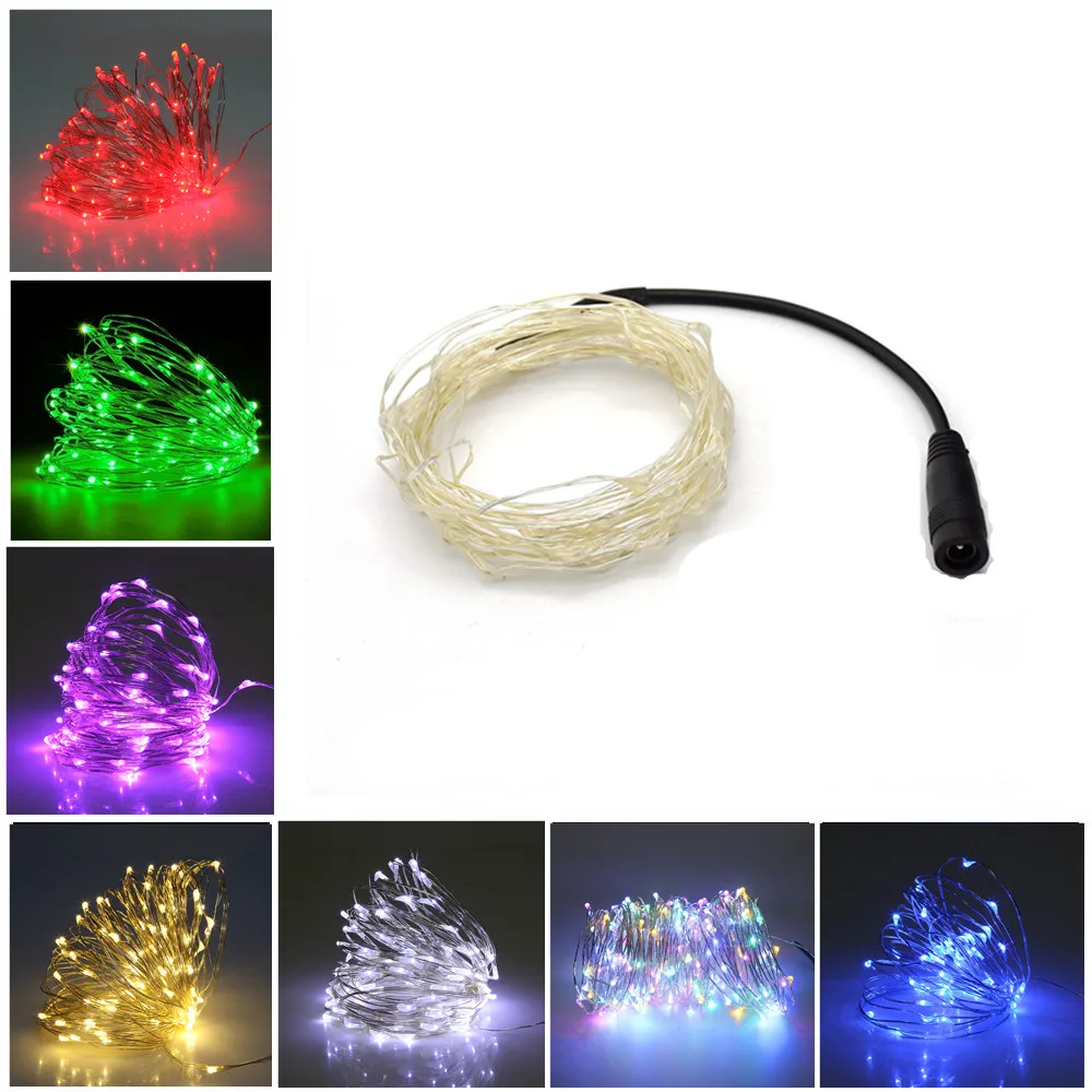 DC 12V Waterproof LED String Lamps 10M 5M Silver Wire Fairy Light Garland For Home Christmas Wedding Party Holiday Decoration