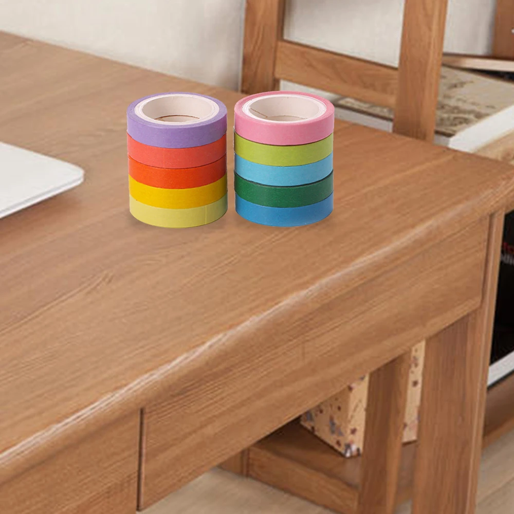 Радуга Цвета липкий Бумага лента в рулоне 10 шт./упак. Diy ремесло для декорации Washi
