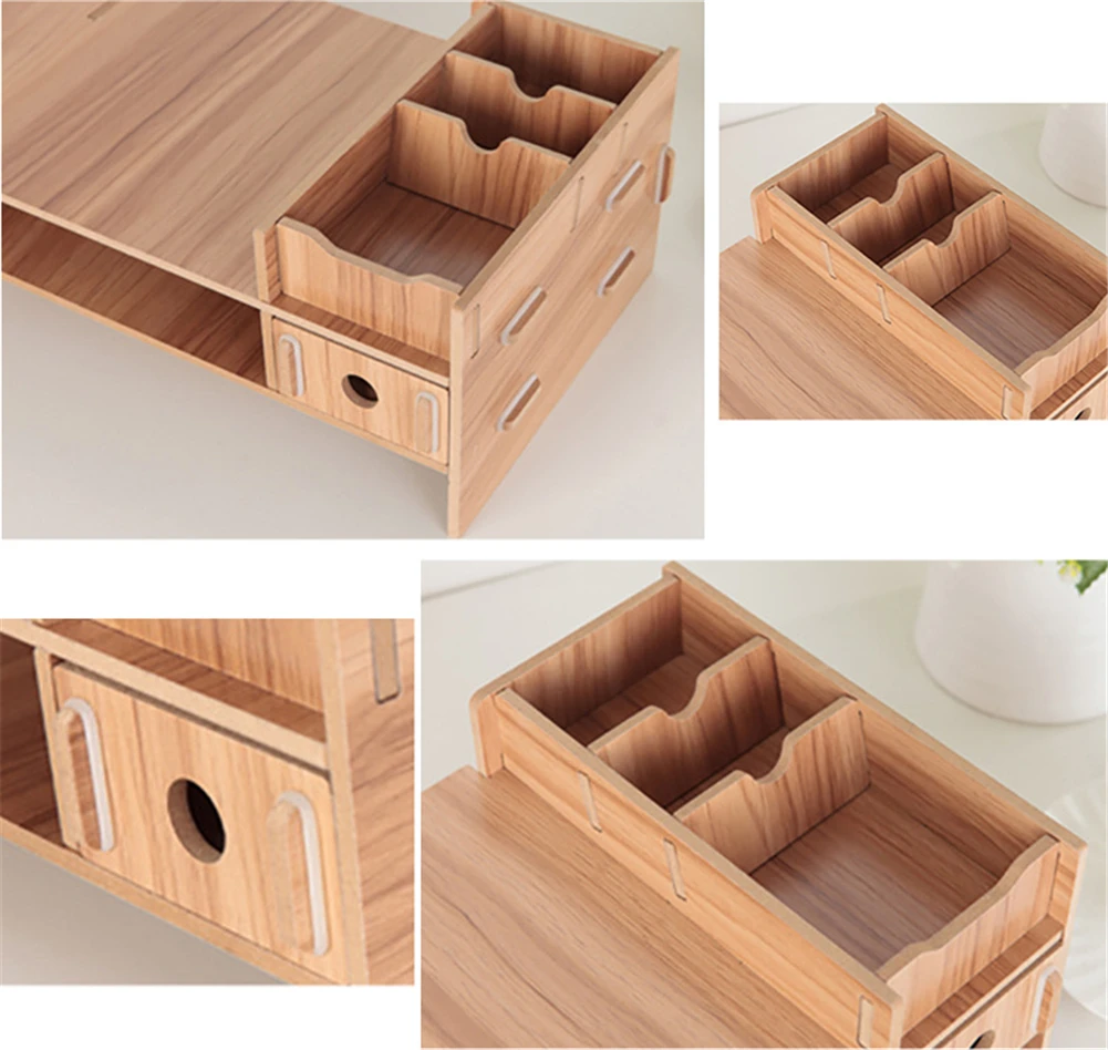 Деревянный Настольный органайзер для компьютерных мониторов сделай сам |