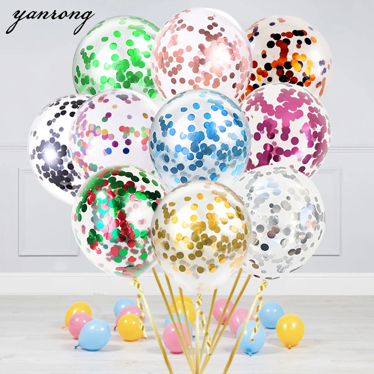 

12incher/10pcs Gold Confetti Latex Balloons Birthday Wedding globos party house Decoration Babyshower bachelorette party