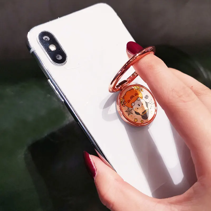 phone holder cat and dog rotating phone holder suitable for iphone huawei samsung cartoon mobile phone ring holder free global shipping
