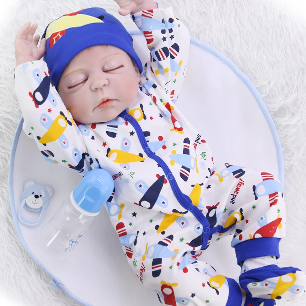 Силиконовая кукла reborn baby doll с закрытыми глазами для всего тела новорожденных