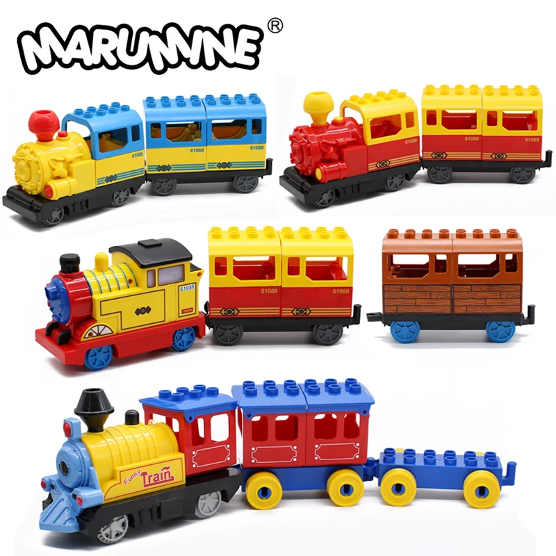 Классический игрушечный поезд Marumine на батарейках строительные блоки Детская