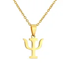 Женская Роскошная бижутерия оригинального дизайна, изысканная психология, ожерелье с символом PSI, модный подарок с подвеской из нержавеющей стали