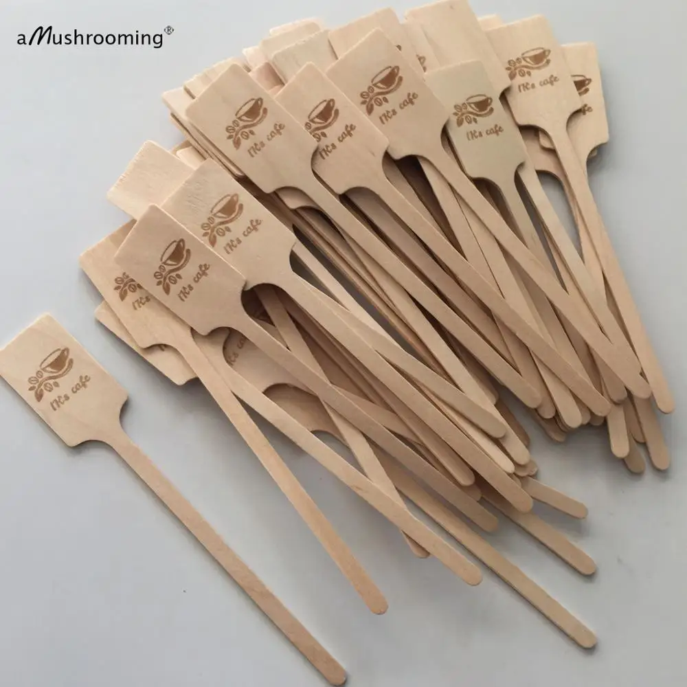 Деревянные мешалки для напитков x100 горячего какао кофейные ложки поп палочки
