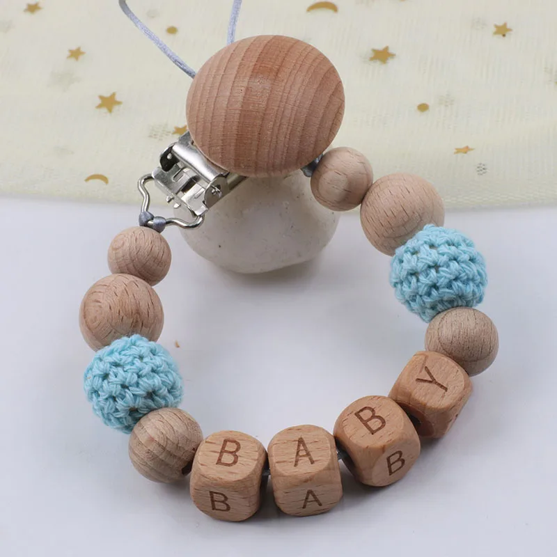 Chip Dale Personalized Name Beech Wood Pacifier Clips Chain Safe Teething Baby Teether Dummy Holder Product | Мать и ребенок
