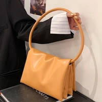 ansloth solid color women tote bag 2021 new fashion leather bag elegant simple underarm bags lady multi layer square bag hps1172