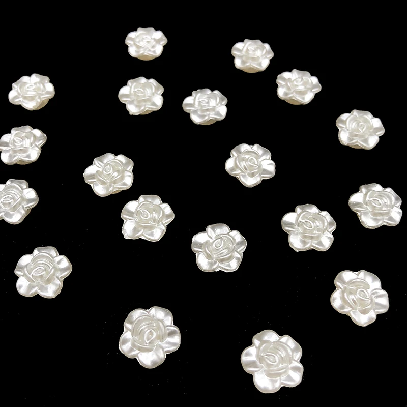 

50pcs Ivory Color Simulated Flower Pearl Beads Charms Jewelry Making Material DIY Crafts Pearl Beads For Decoration Accessories