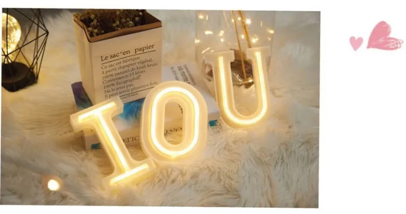 16CM Height 3D White Letters Wedding Decoration Ornaments 0-9 Numbers LED Light Indoor Wall Hanging Birthday Party Xmas Decor