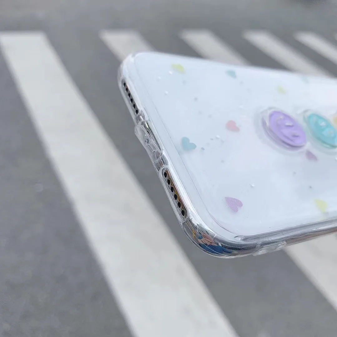 

INS Korea cute super fire simple love glitter smiley phone case for iPhone Xs MAX XR X 6 6s 7 8 plus fashion sweet couple Cover