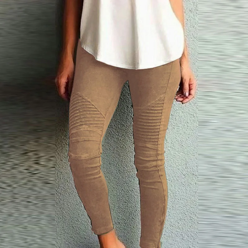 

Women Fashion Elegant High Waist Stretchy Pants 2021 Spring Casual Elastic Sports Pencil Pants Sexy Slim Draped Solid Trousers