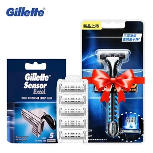Новинка , Gillette Sensor Excel, бритвенные лезвия для мужчин, бритва для бороды, острое лезвие, Сменная головка с Vector3, безопасная бритва , подарок
