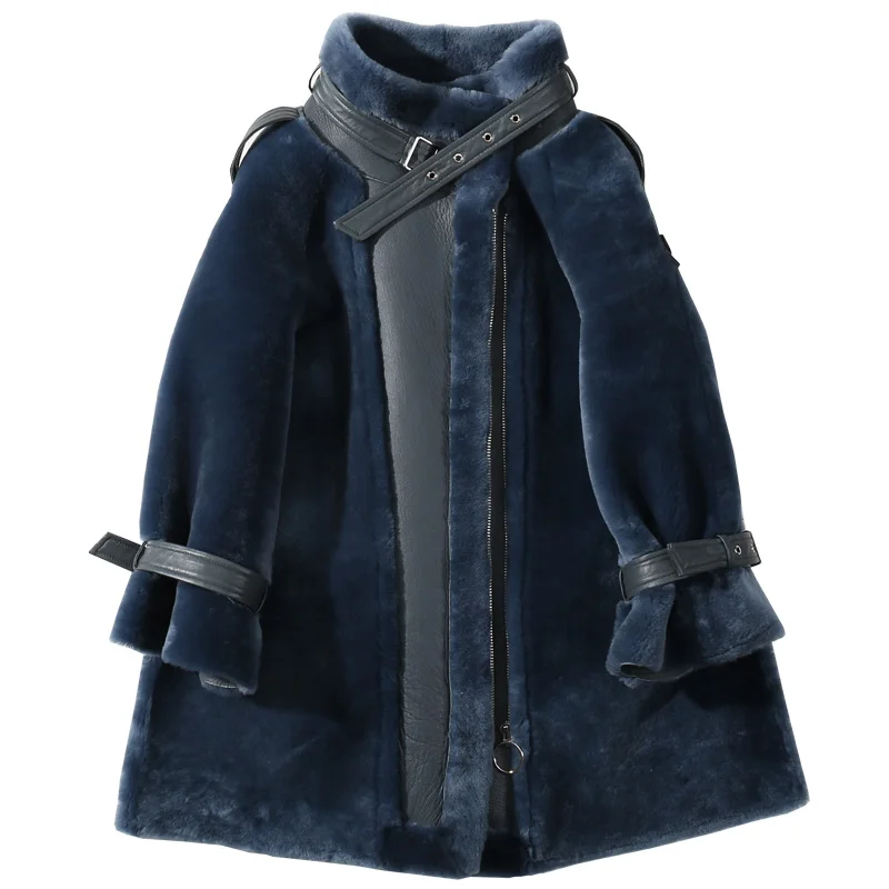 

Женское шерстяное пальто Shearing, мягкое теплое пальто из натуральной овечьей шерсти для осени, Zjt436