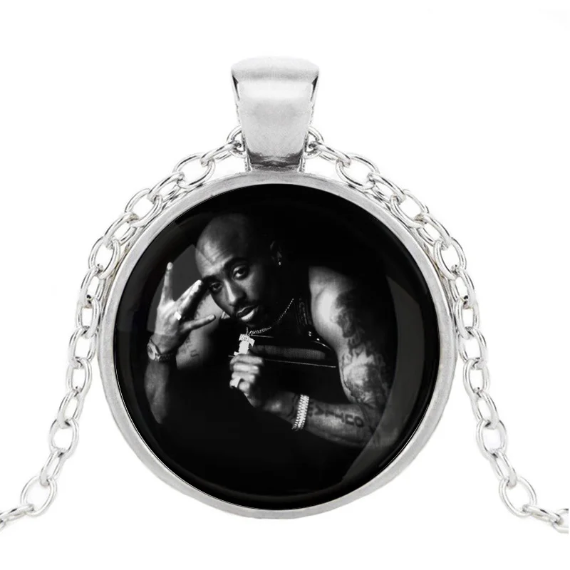 Rap Star 2Pac Tupac Shakur Necklace Pendant 3d Character Art Painting Hip Hop Torque Vintage Vinyl Jewelry DECOR For T Shirt | Украшения и
