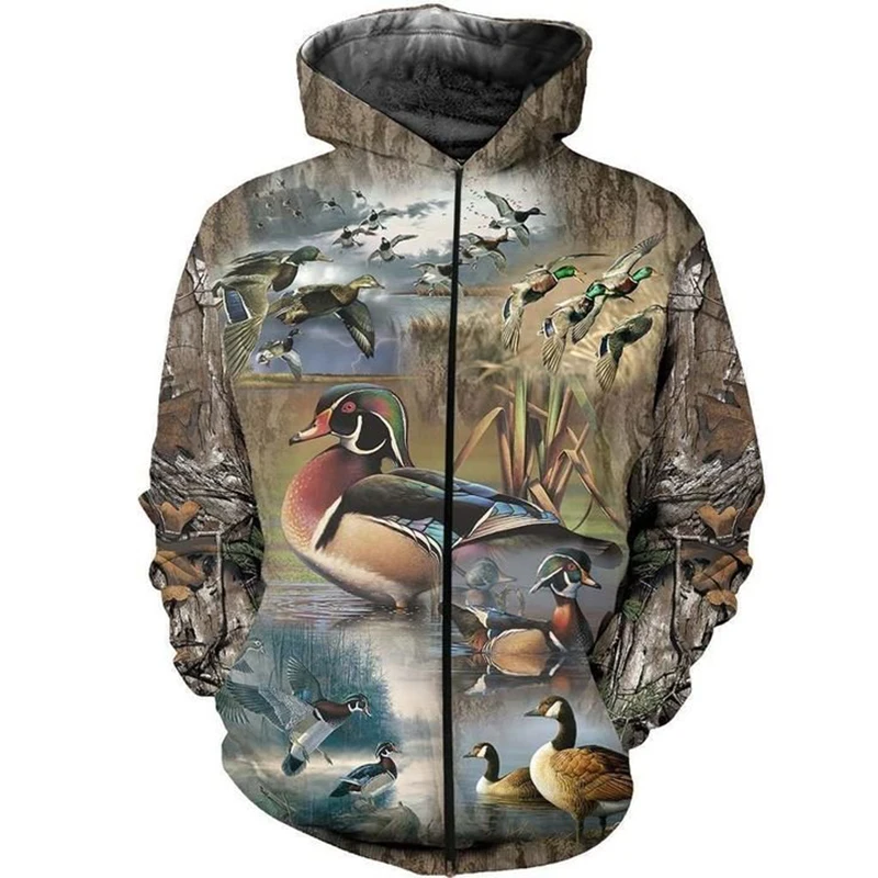 

2020 new fashion animal duck hunting harajuku casual tracksuit funny 3d print hoodies / sweatshirt / jacket / men women-966