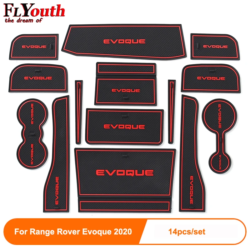 

Новинка для Range Rover Evoque 2020 14 шт. дверной коврик с желобом Нескользящий Резиновый внутренний подлокотник для двери автомобиля панельный коври...