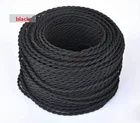 Черный 51020 метра 2-жильный Электрический Трос винтажный старинный Плетеный витой светильник из ткани кабель плетеный Шелковый гибкий шнур