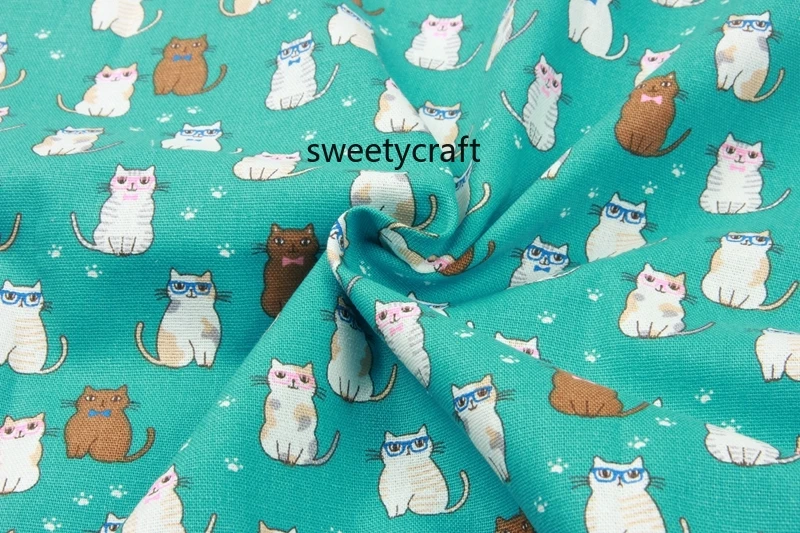 110x45 см с рисунком кота Плотная хлопковая ткань DIY Швейные сумки скатерти обувь