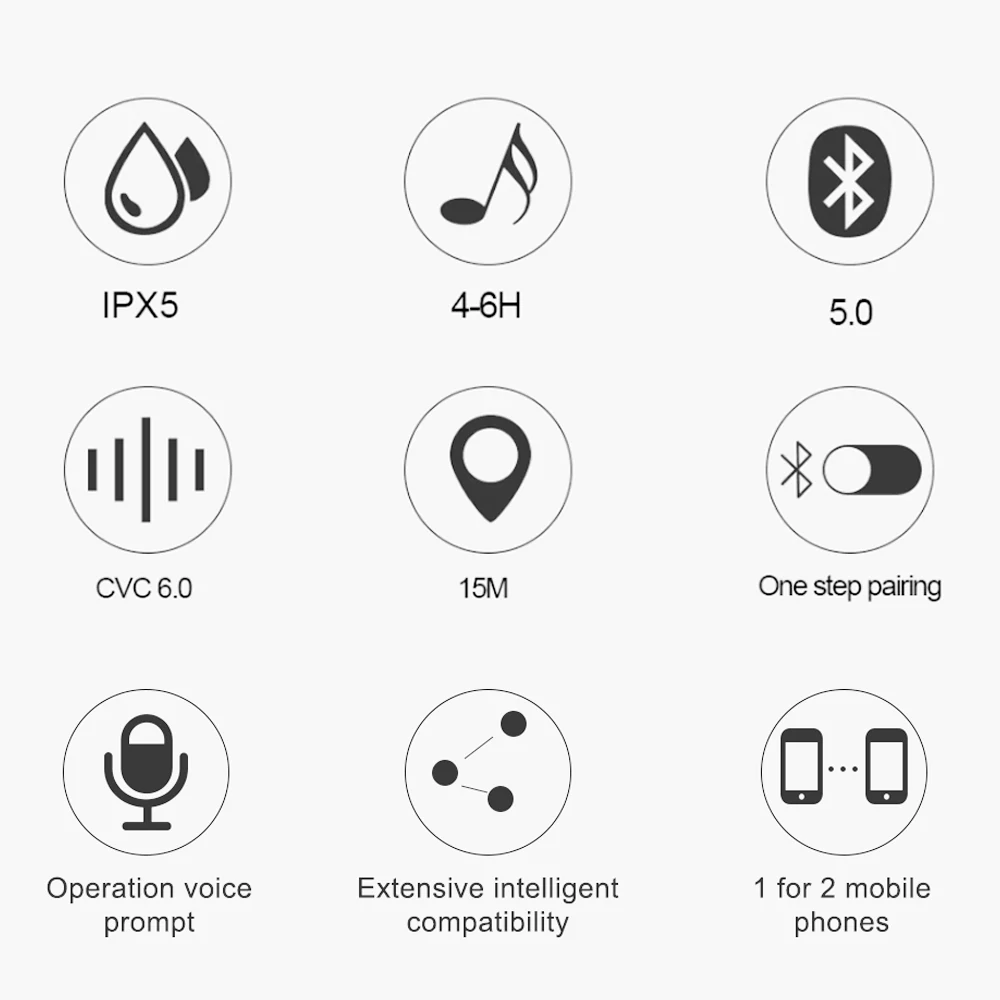 TWS Bluetooth 5,0, Bluetooth наушники, беспроводные наушники, настоящая Беспроводная стерео гарнитура, 3D HIFI спортивные наушники для телефона с микрофоном