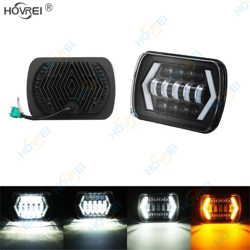 Светодиодный налобный фонарь 5x7 &quot7x6&quot 55 Вт для автомобилей тракторов