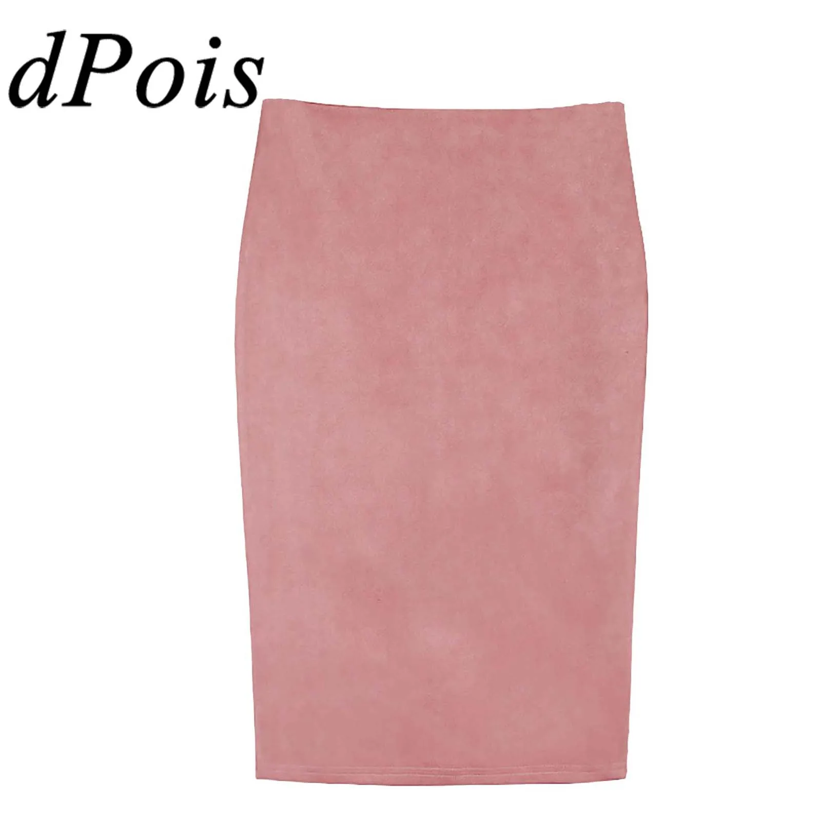 

2021 Женские однотонные Цвет замшевая элегантная юбка карандаш Женская юбка с высокой талией для плоской Офисные женские туфли Bodycon юбки Saias ...