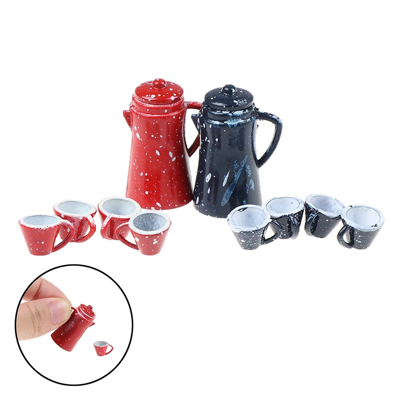 

dining ware porcelain tea set dish cup set toy 5Pcs 1/12 dollhouse miniature