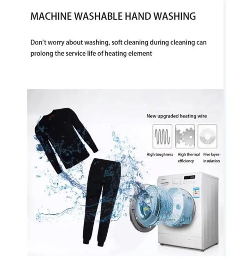 Комплект зимнего теплого белья для мотоцикла лыжная одежда с электроподогревом