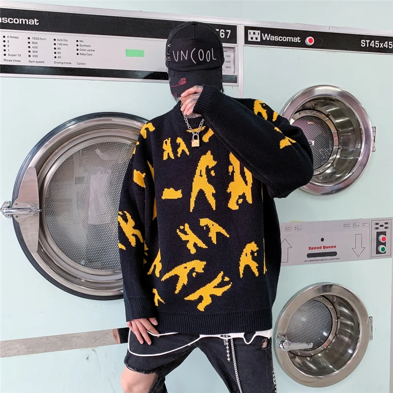 Свитер Харадзюку с круглым вырезом в стиле хип хоп|Джемперы| |