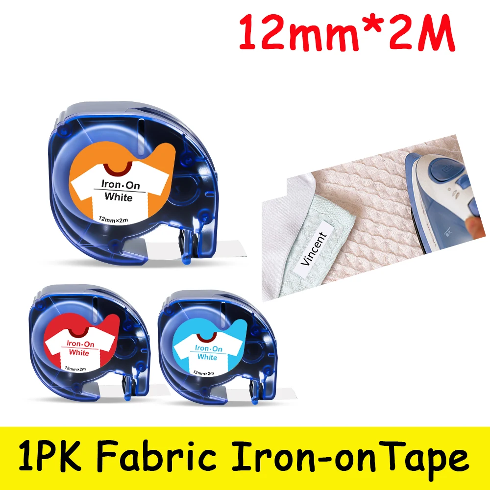 

Labelwell 18769 18773 18777 Fabric Iron on label Compatible for Dymo LT-100H LT-100T QX50 for Dymo Letratag 18775 18771 18779