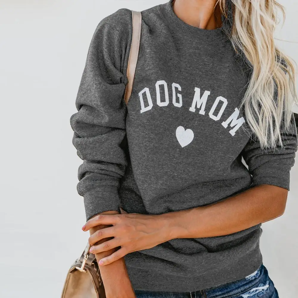 

Women Women Dog Mom Tee Shirt Letter Print Sweatshirt Women's Casual Long Sleeve Letter Print Cute Graphic Sweatshirt Pullover