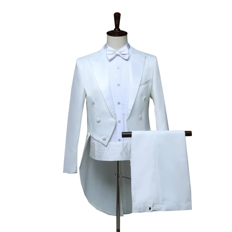 

Men's Shiny Lapel Tail Dress Tuxedo Suit Magic Show Conductor Costume Bel Canto Performance Costume Jazz Dance Suits