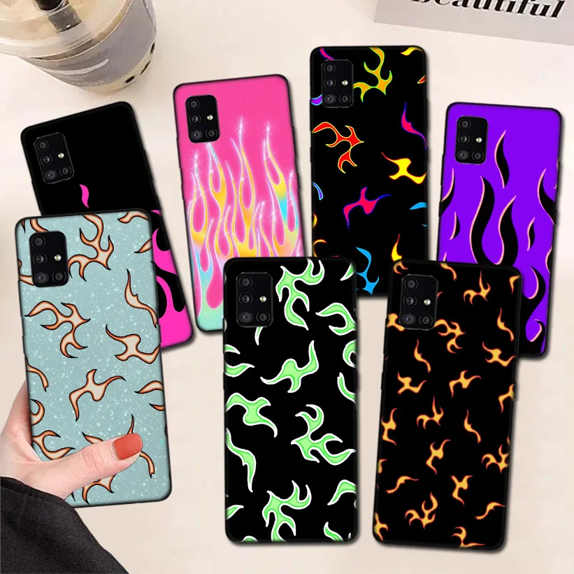 

Flame Pattern Fashion Phone Case For Samsung Galaxy A51 A71 A50 A70 A81 A91 A30 A40 A20E A10S A6 A7 A8 A9 Back Cover Coque Funda