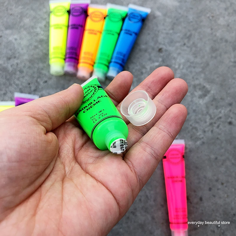 Краска для лица 6 цветов УФ-блеск тела светящаяся краска s макияж искусство